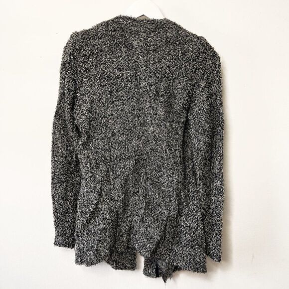 IRO Derby Boucle Knit Leather Trim Full Zip Jacket in Gris Souris - Picture 5 of 8